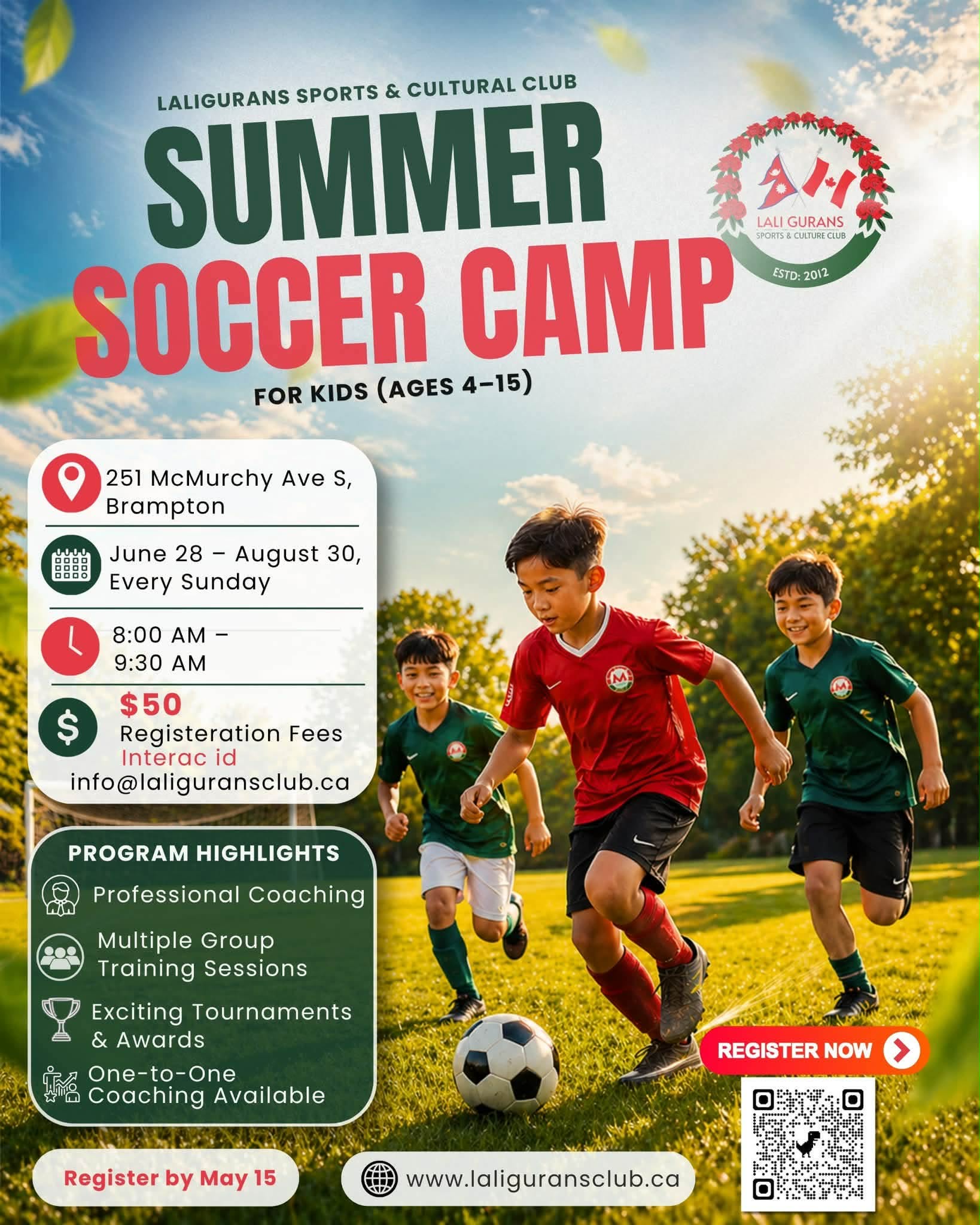 Announcing 'Kids Summer Soccer Camp 2026' by Laligurans Sports and Culture Club